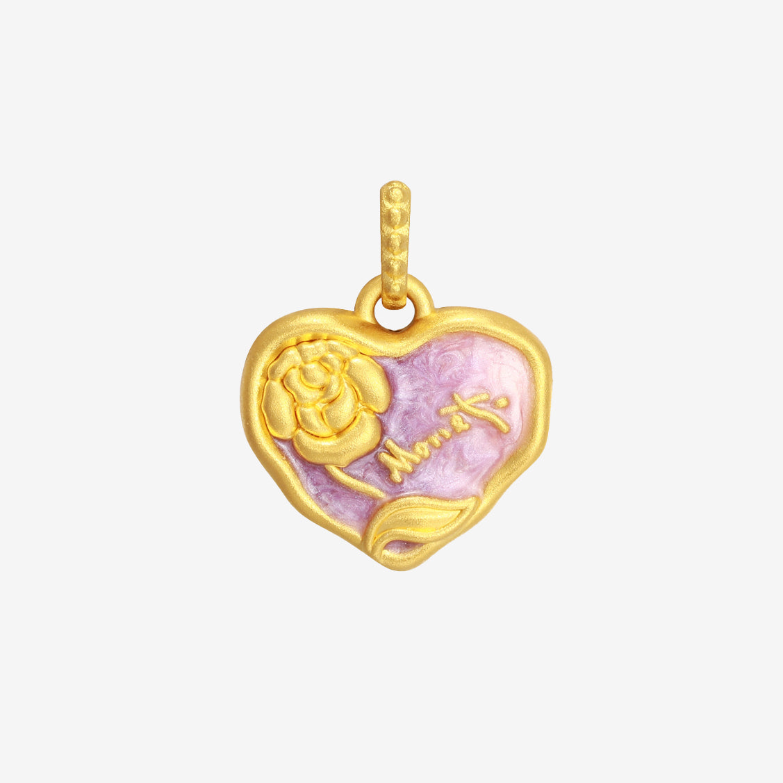 Monet Garden Series 24K Gold Rose Heart Dangle Charm