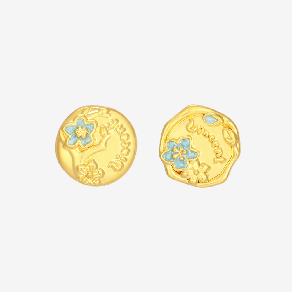 Blazing Van Gogh Series 24K Gold Almond Blossom Charm