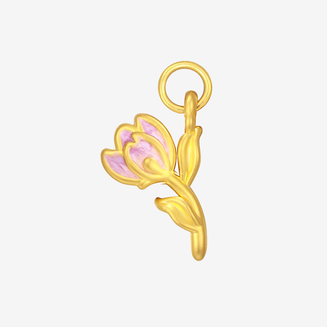 Monet Garden Series 24K Gold Blooming Tulip Dangle Charm