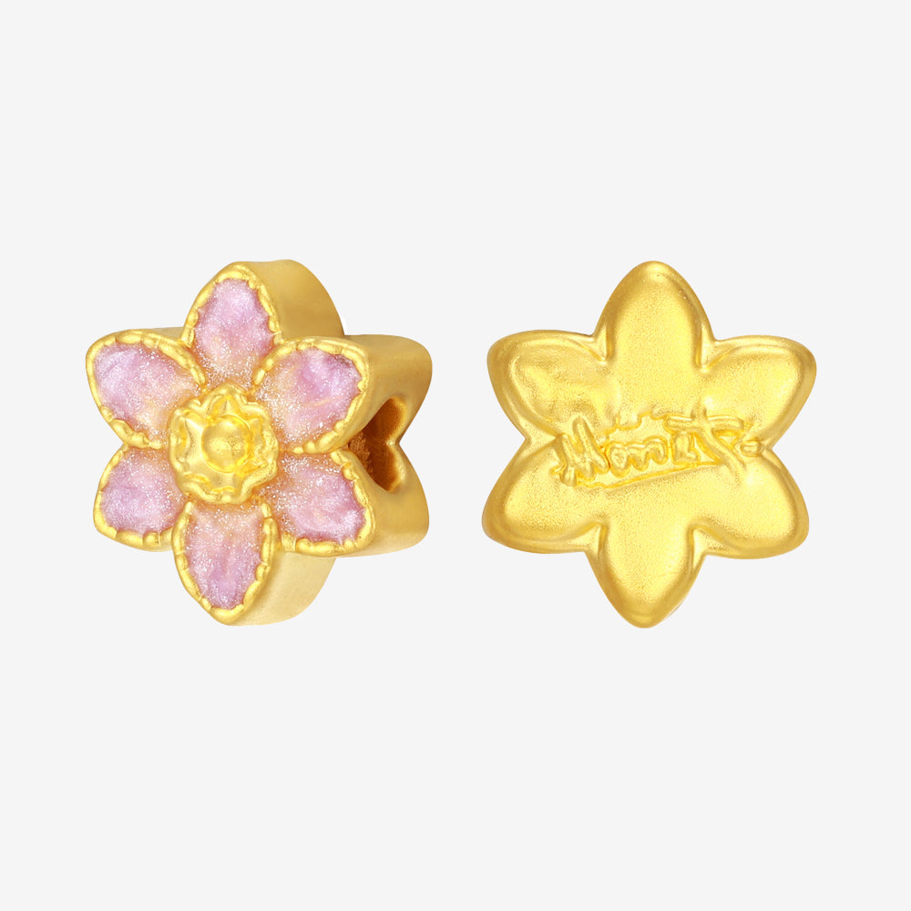 Monet Garden Series 24K Gold Luminous Enamel Daffodil Flower Charm