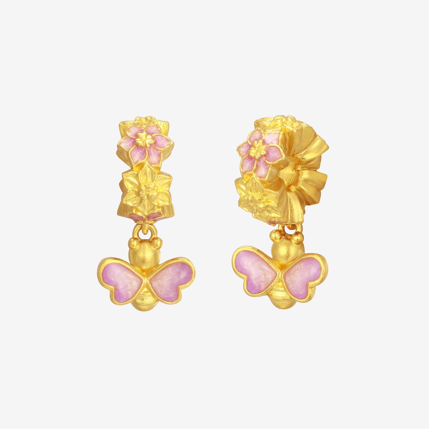 [Pre-sale] Monet Garden Series 24K Gold Bee Daffodil Flower Barrel Dangle Charm