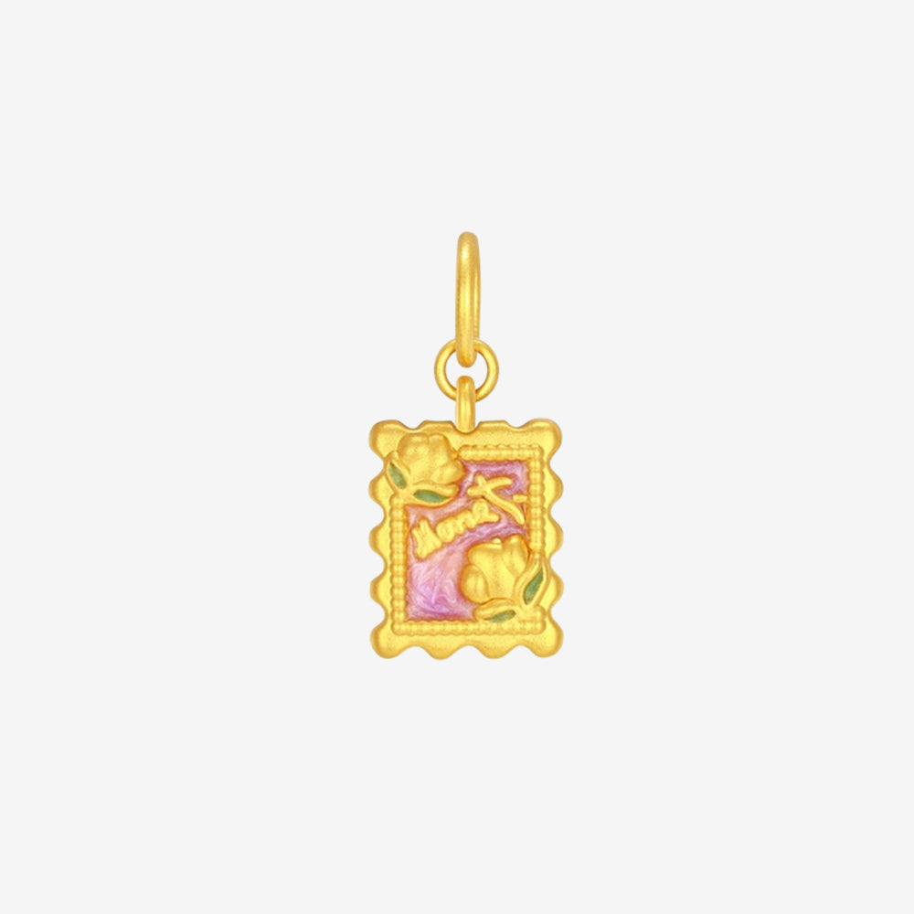 Monet Garden Series 24K Gold Enamel Garden Mark Charm