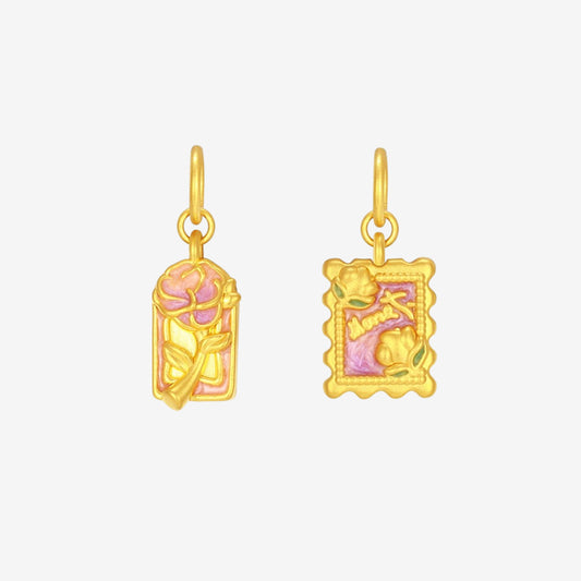 Monet Garden Series 24K Gold Enamel Garden Mark Charm