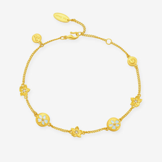 Blazing Van Gogh Series 24K Gold Almond Blossom Bracelet