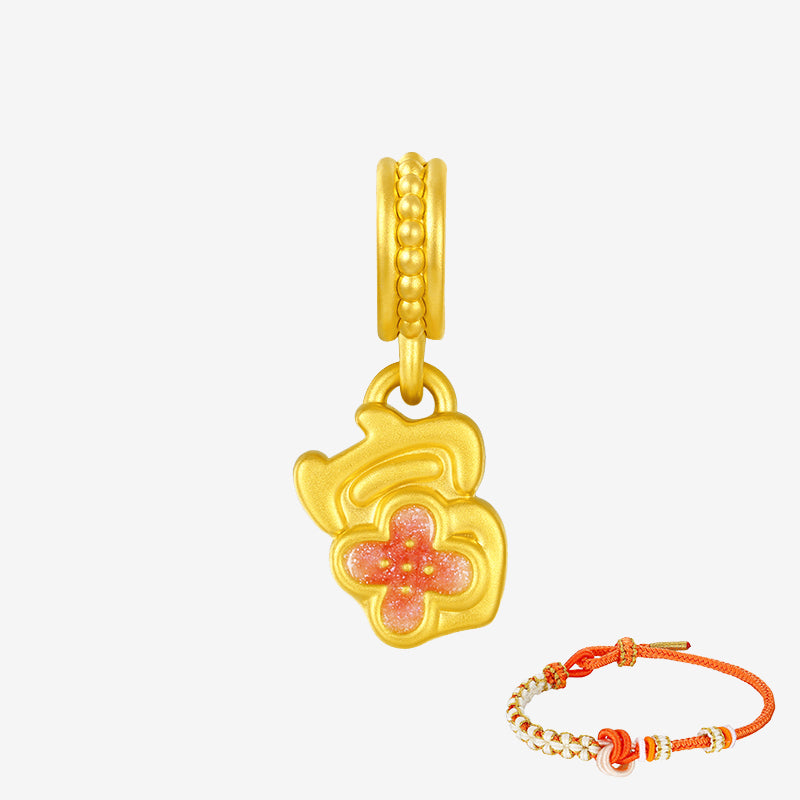 First Series 24K Gold Luminous Enamel Wish Come True Fox Charm