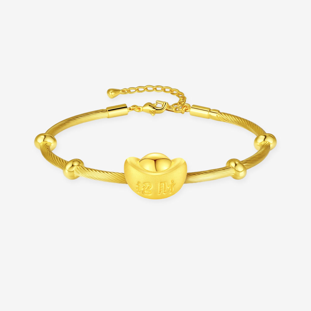24K Gold Bring Wealth Ingot Charm