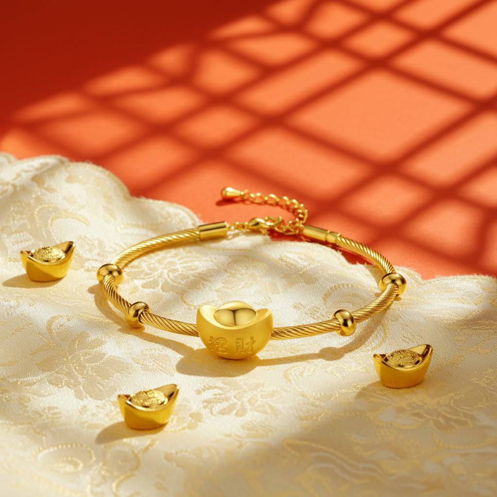 24K Gold Bring Wealth Ingot Charm