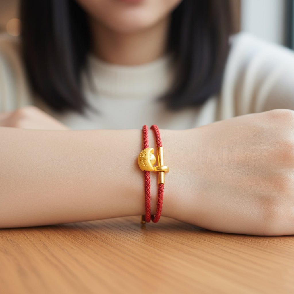 24K Gold Bring Wealth Ingot Charm