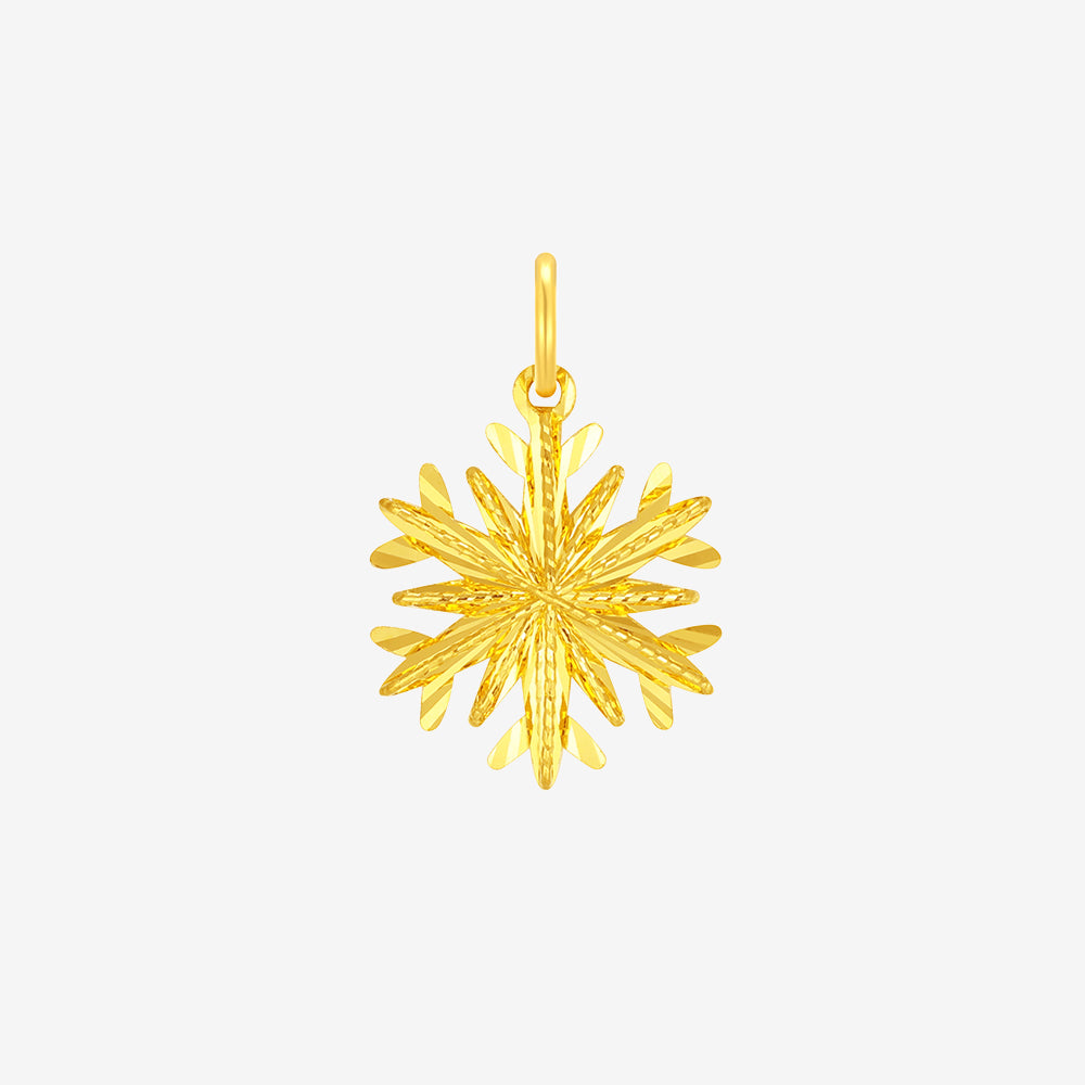 24K Gold Christmas Snowflake Necklace Pendant