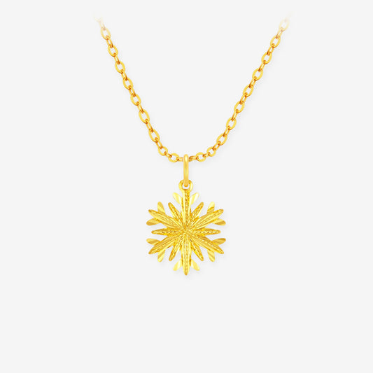 24K Gold Christmas Snowflake Pendant Earrings