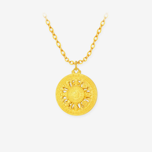 [Pre-sale] 24K Gold Eight Treasures Compass Pendant