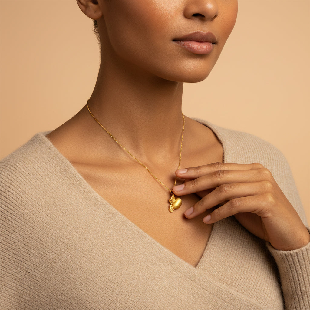 24K Gold Fortune Bag Pendant