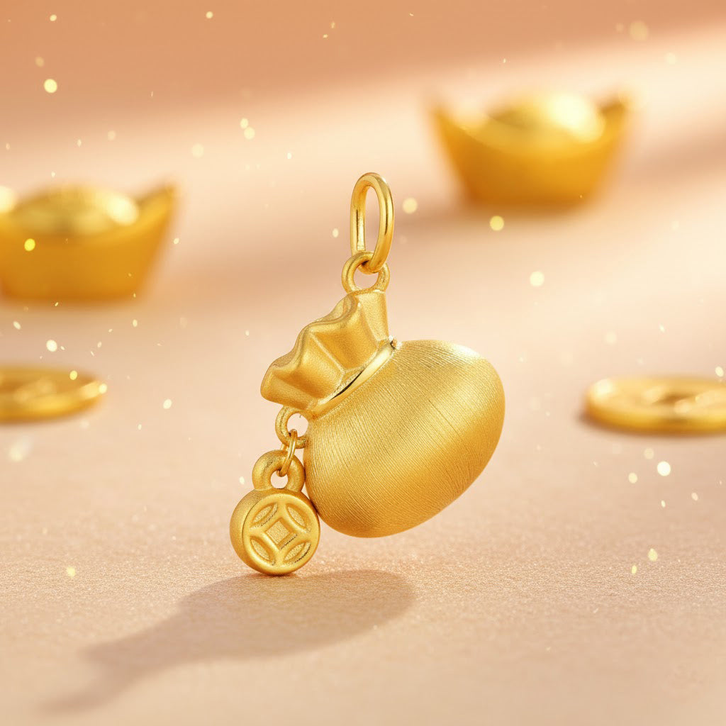 24K Gold Fortune Bag Pendant