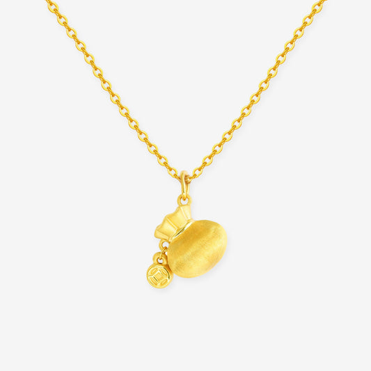 24K Gold Fortune Bag Pendant