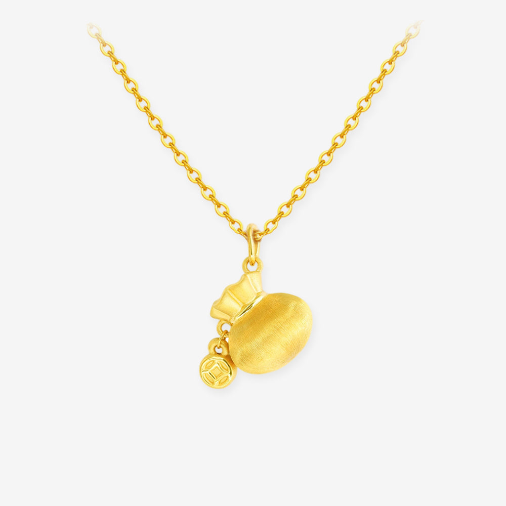24K Gold Fortune Bag Pendant