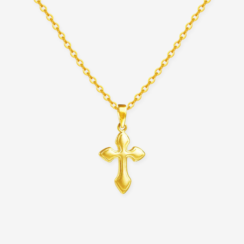 24K Gold Vintage Cross Pendant