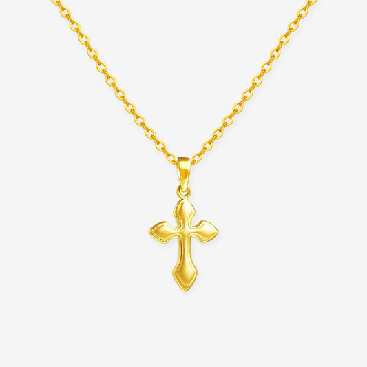 24K Gold Vintage Cross Pendant