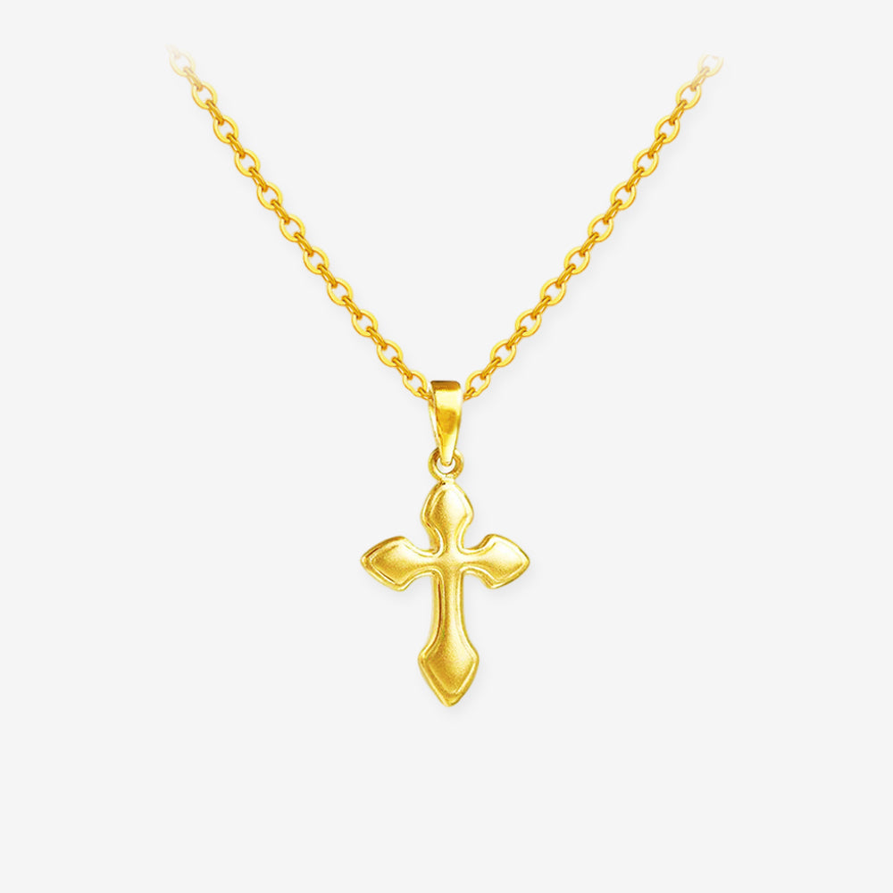 24K Gold Vintage Cross Pendant