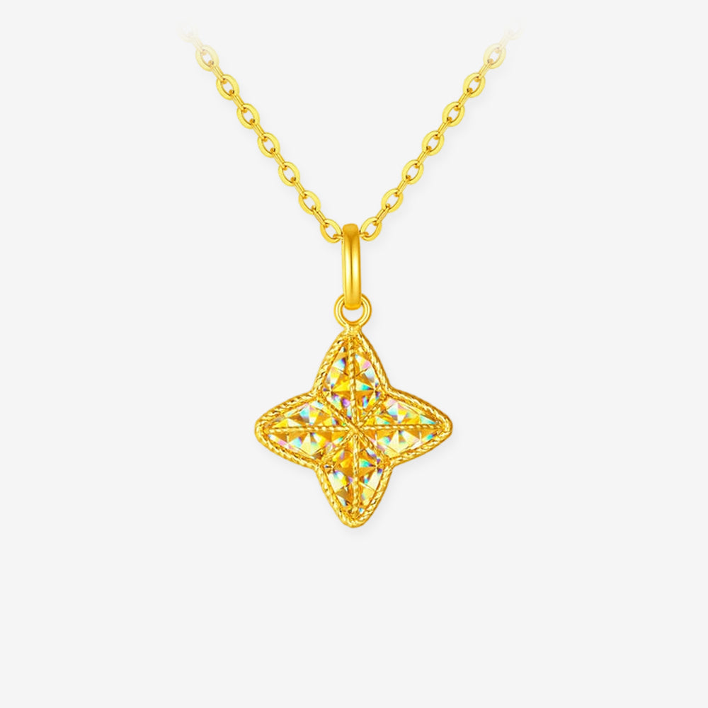 Dazzling Gold Series 24K Gold Shining Star Pendant