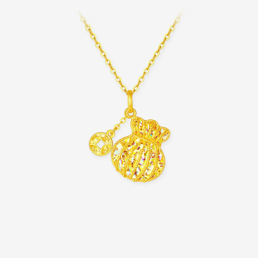 [Pre-sale] Dazzling Gold Series 24K Gold Wealth-Attracting Money Bag Pendant