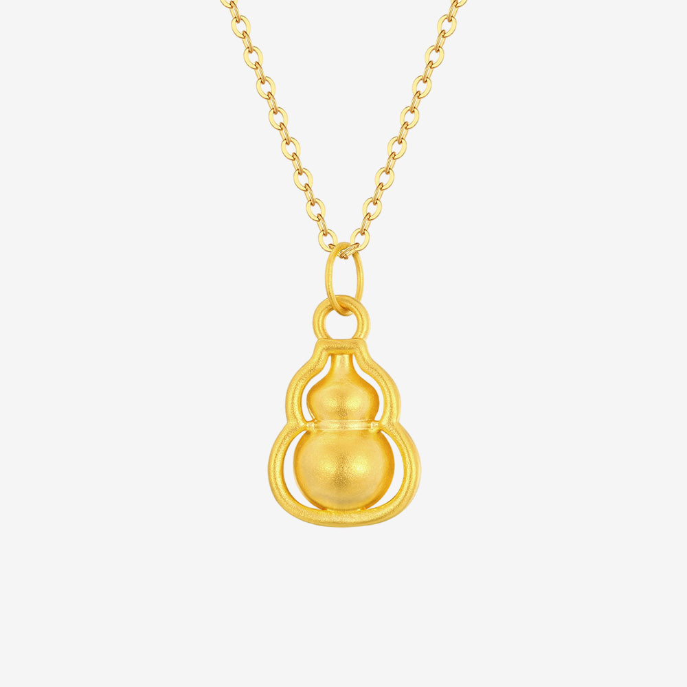 24K Gold Ruyi Fortune Gourd Pendant