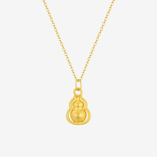 24K Gold Ruyi Fortune Mini Gourd Pendant