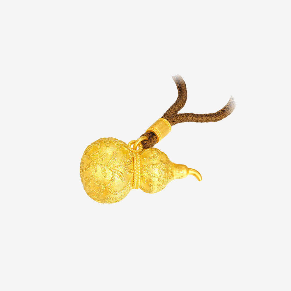 24K Gold Yunjin Gourd Pendant