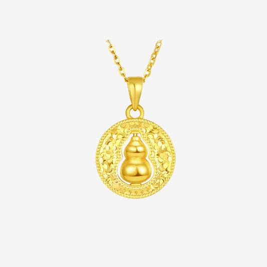 24K Gold Crushed Ice Gourd Pendant