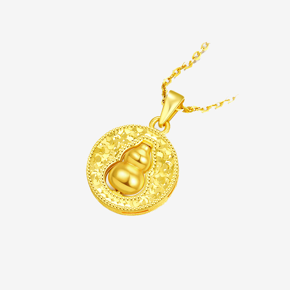 24K Gold Crushed Ice Gourd Pendant