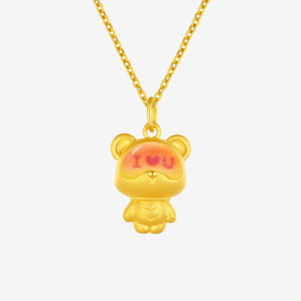 [Pre-sale] First Series 24K Gold Temperature-changing Enamel Love You Bear Pendant