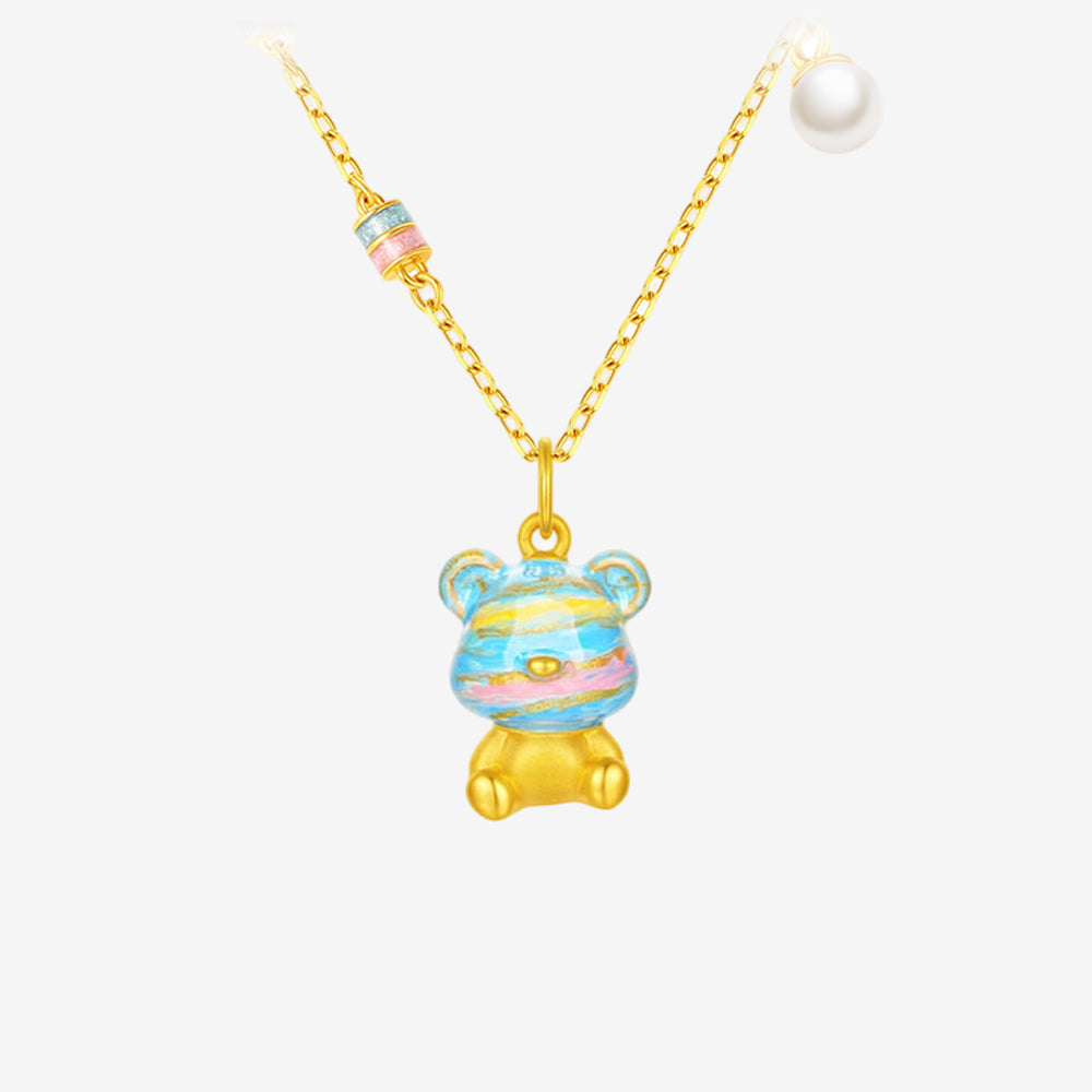 [Pre-sale] 24K Gold Enamel Honey Bear Pendant Charm