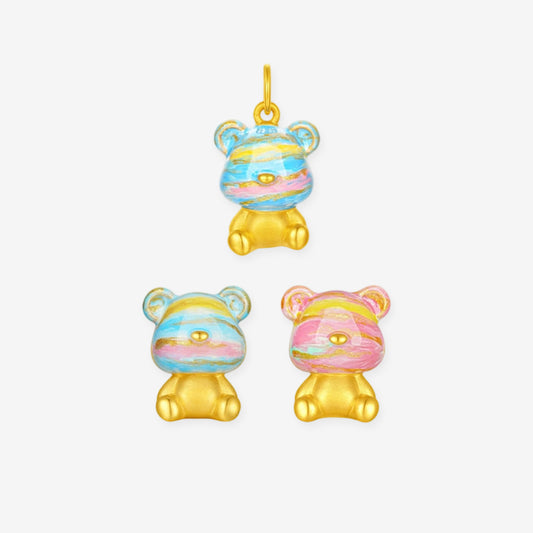 [Pre-sale] 24K Gold Enamel Honey Bear Pendant Charm