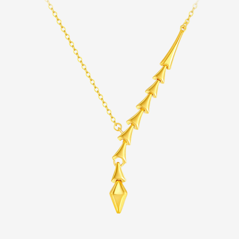 24K Gold Bamboo Magical Snake Earrings and Necklace Jewelry Set