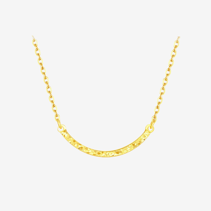 24K Gold Crushed Ice Smile Necklace