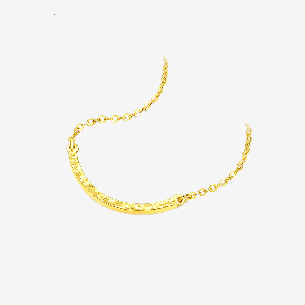 24K Gold Crushed Ice Smile Necklace