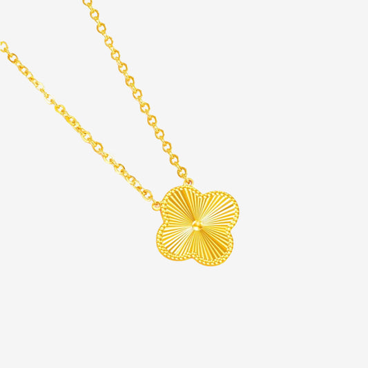 24K Gold Lucky Four-leaf Clover Necklace