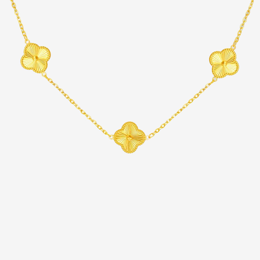 24K Gold Lucky Four-leaf Clover Jewelry Set