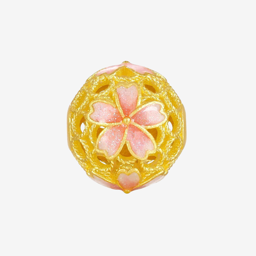 Chinese Cultural Relics Series 24K Gold Luminous Enamel Hundred Flowers Charm Set