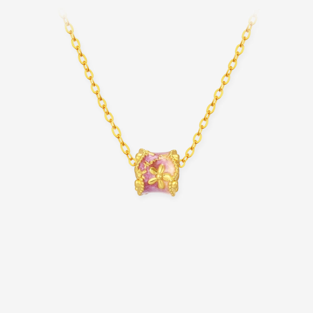 [Pre-sale] Monet Garden Series 24K Gold Enamel Rose & Orange Blossom Flower Charm