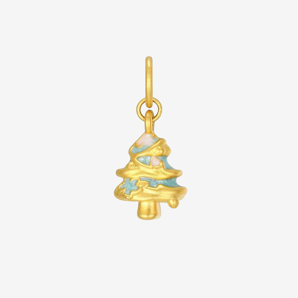 Art Garden Series 24K Gold Christmas Tree Dangle Charm