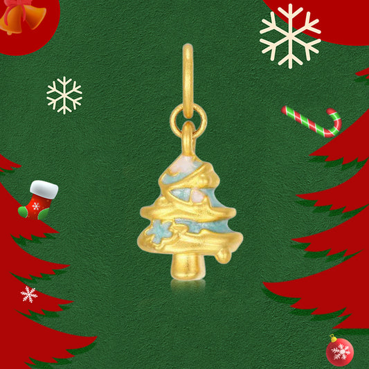 Art Garden Series 24K Gold Christmas Tree Dangle Charm