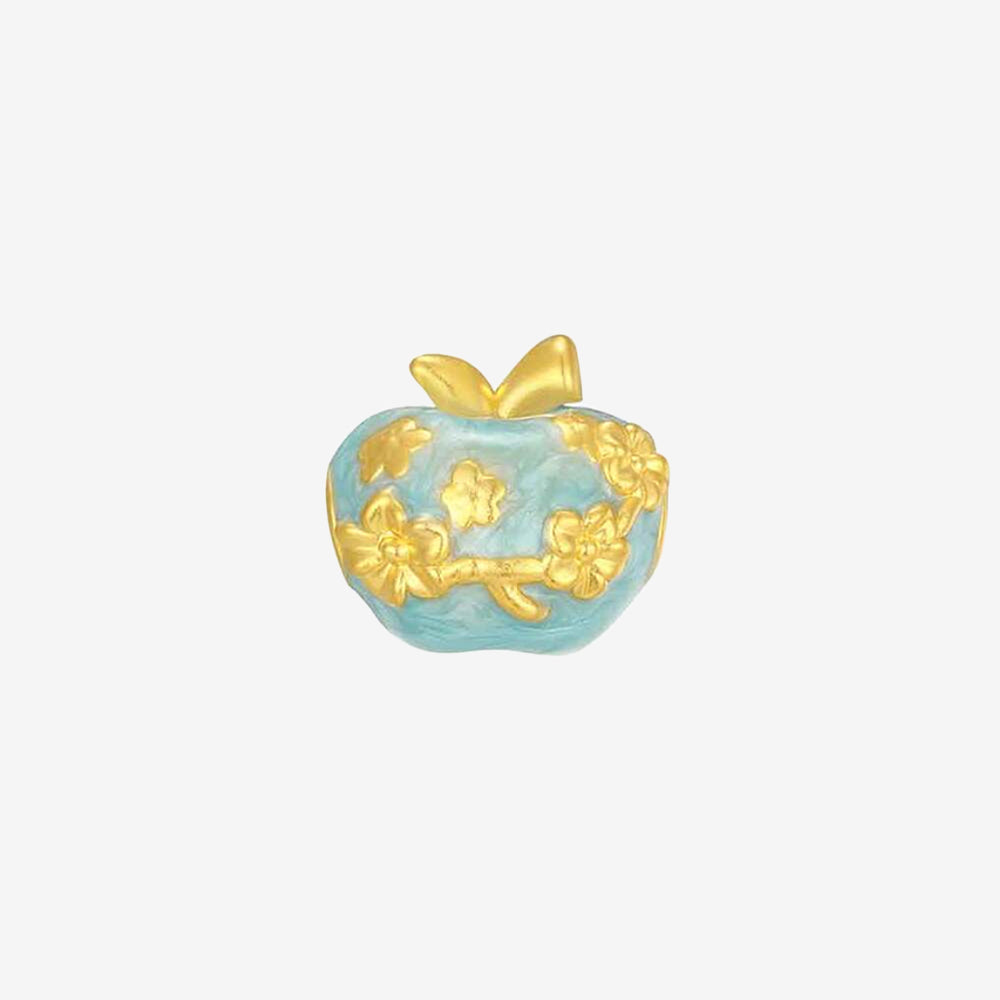 Art Garden Series 24K Gold Almond Blossom Christmas Apple Charm