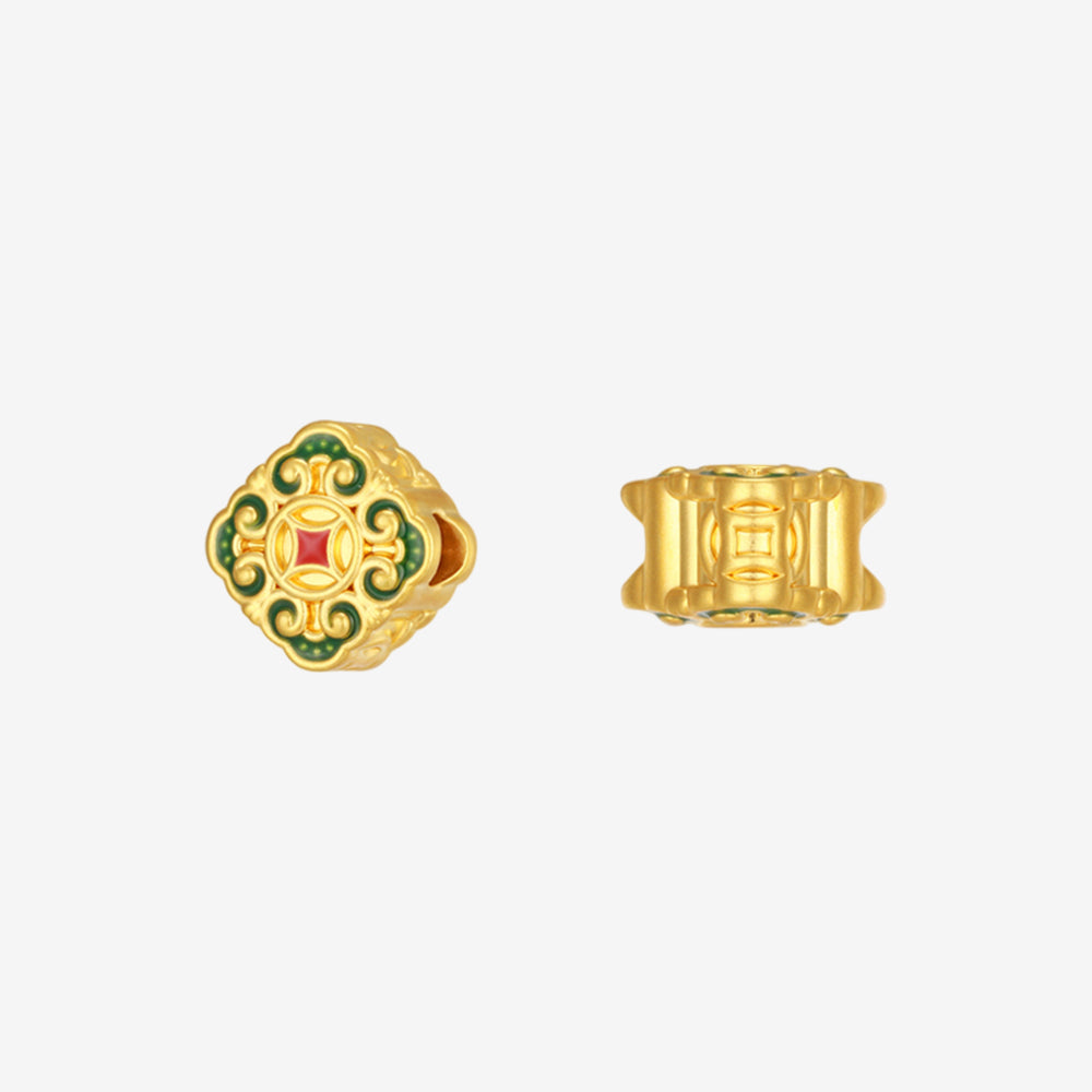 Ruyi Putuo Series 24K Gold Temperature Color Change Enamel Ruyi Coin Charm