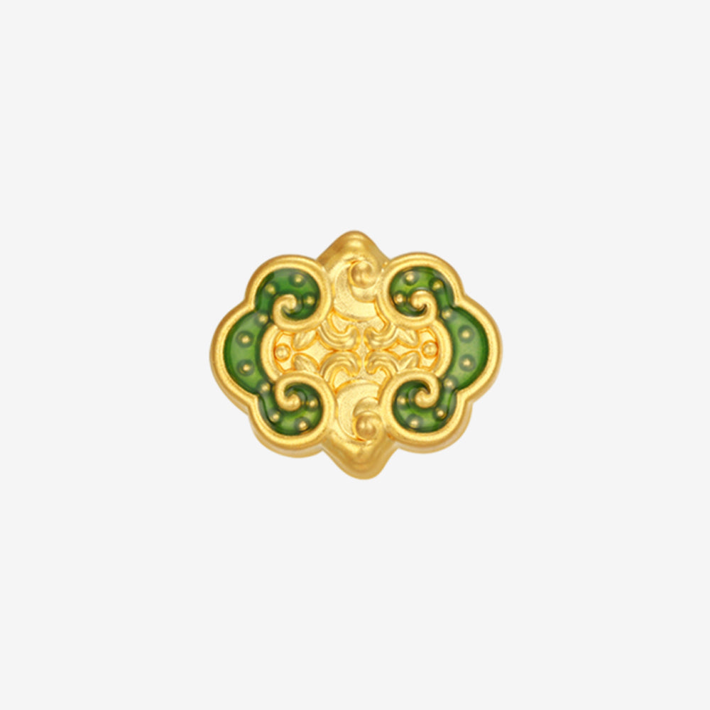 Ruyi Putuo Series 24K Gold Temperature Color Change Enamel Ruyi Lotus Charm