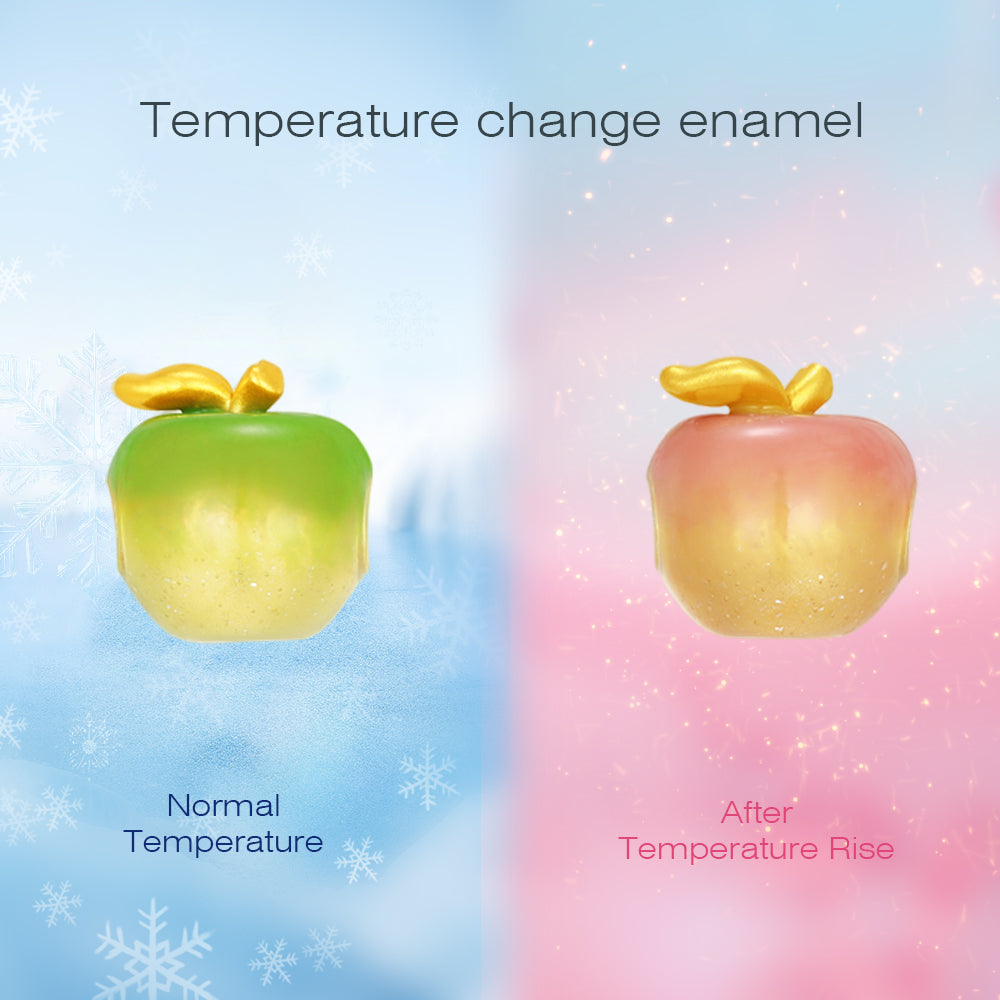 [Pre-sale] 24K Gold Temperature Color Change Enamel Cute Apple Charm