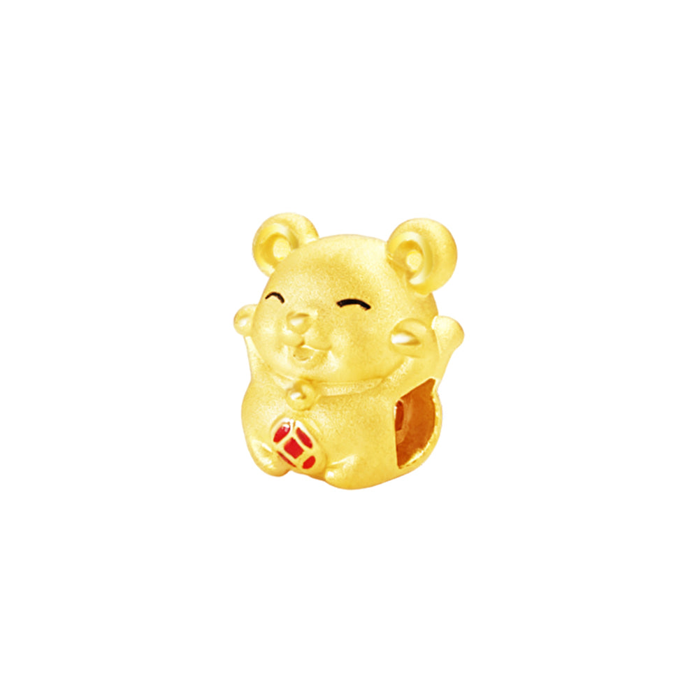 24K Gold Enamel Double-Sided Chinese Zodiac Charm