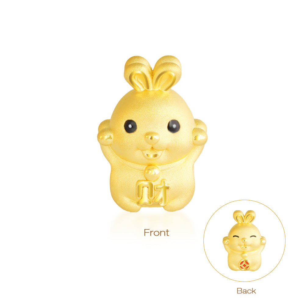 24K Gold Enamel Double-Sided Chinese Zodiac Charm