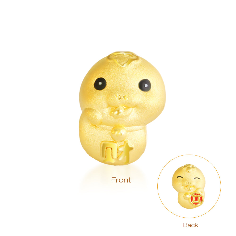 24K Gold Enamel Double-Sided Chinese Zodiac Charm