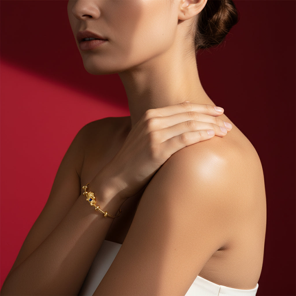 24K Gold Enamel Blessing Coin Horse Charm