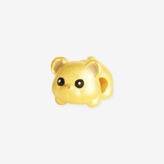 24K Gold Lying Bear Charm